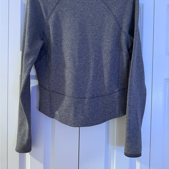 Lululemon Gray Cropped Pullover Mock Neck Long Sleeve Top - Picture 9 of 12